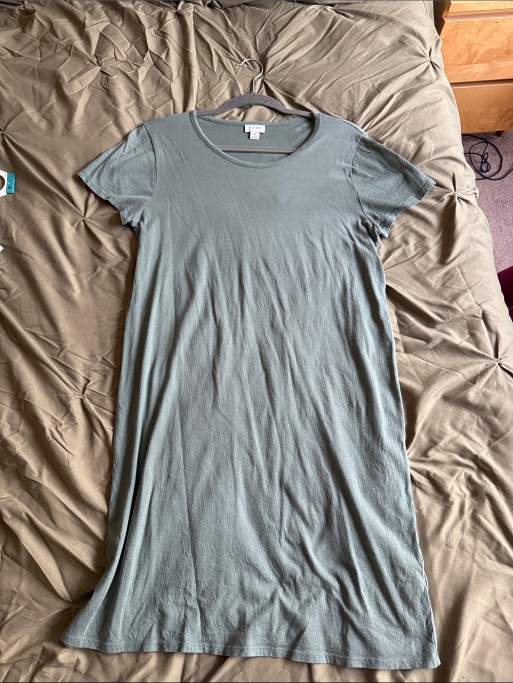 J. Crew Sage Green Midi T‑Shirt Dress